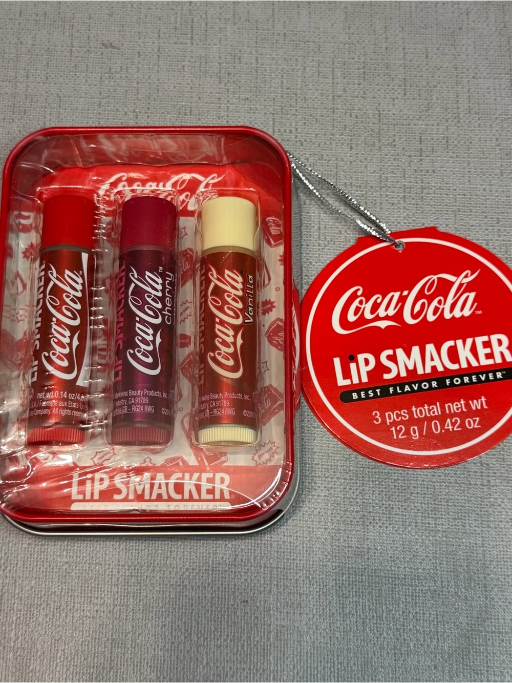 Coca-Cola Lip Smacker Set - Classic, Cherry, Vanilla